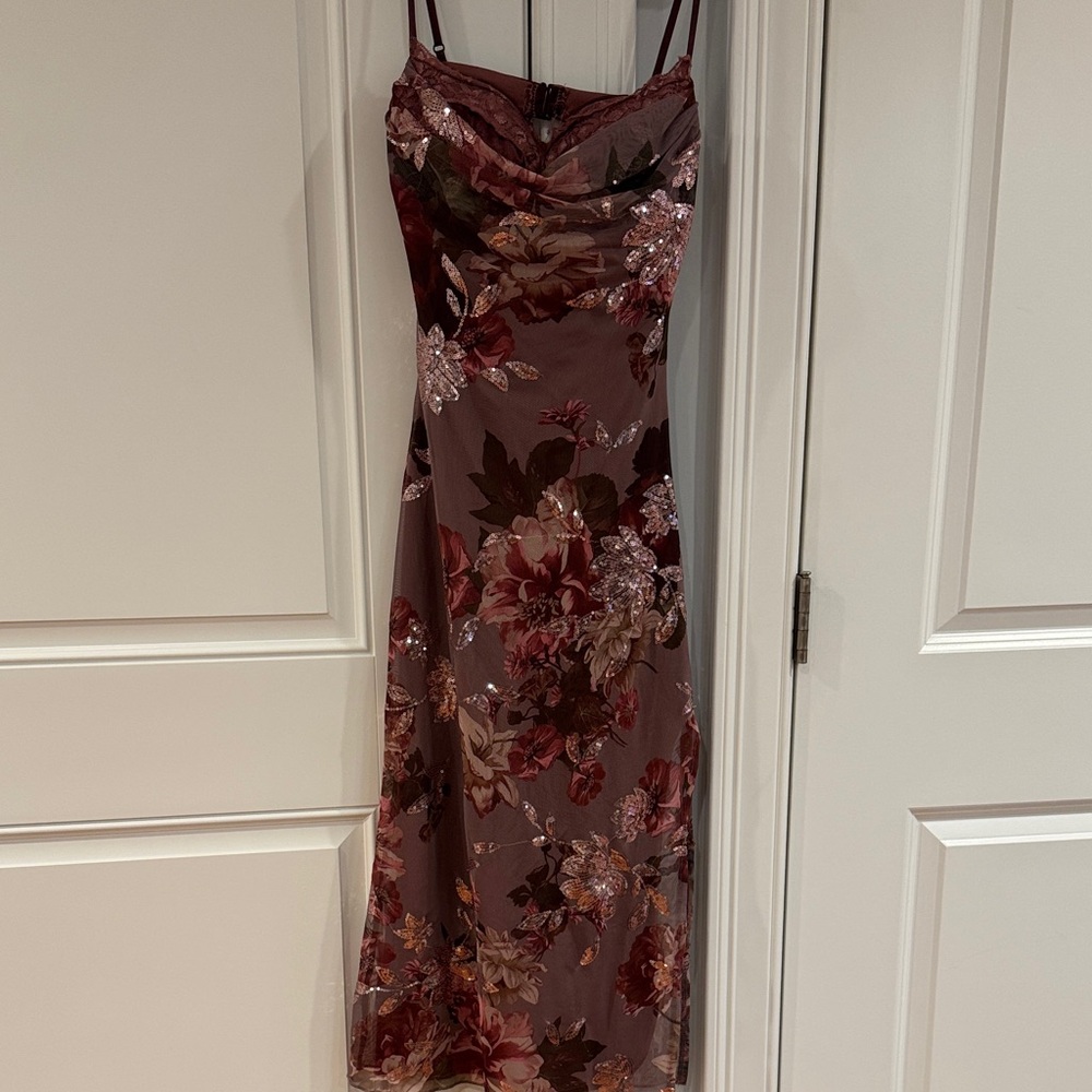 Floral Burgundy Dress